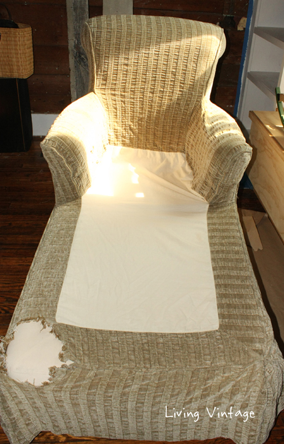 A Unique Way to Repair a Slipcover - Living Vintage
