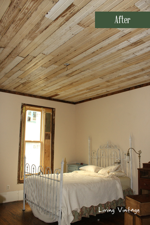 a huge improvement to our guest bedroom ceiling - Living Vintage