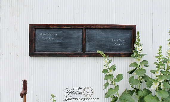 Etsy Finds - Living Vintage - chalkboard made using an antique window or cabinet door