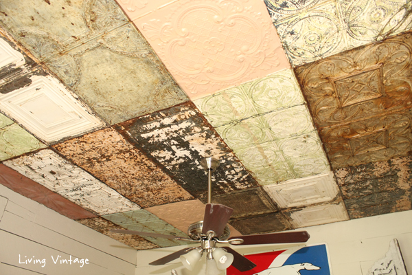 Our New Ceiling Using Reclaimed Tin - Living Vintage