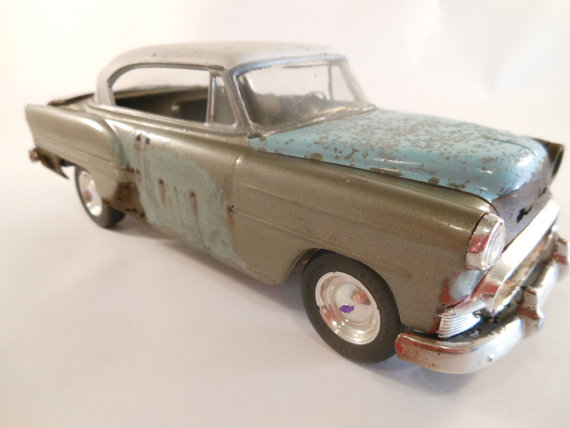 1953 Chevy wrecked miniature model - featured on Living Vintage