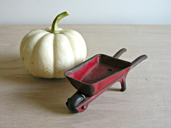 Featured on Living Vintage - miniature red wheelbarrow
