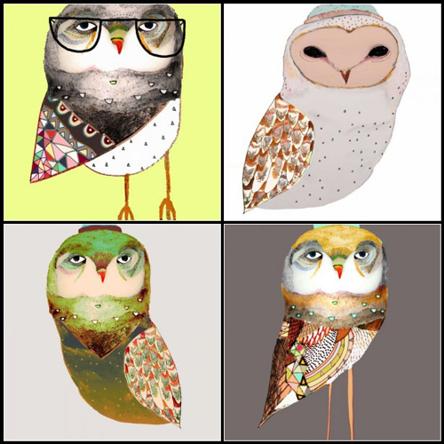 Owl illustrations by Ashley Percival on Etsy - Featured on Living Vintage