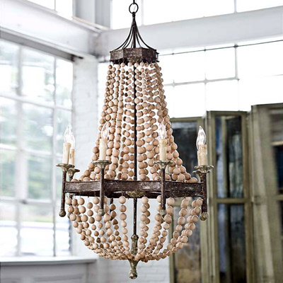 Regina Andrew Lighting Wood Bead Chandelier - featured on Friday Favorites - Living Vintage