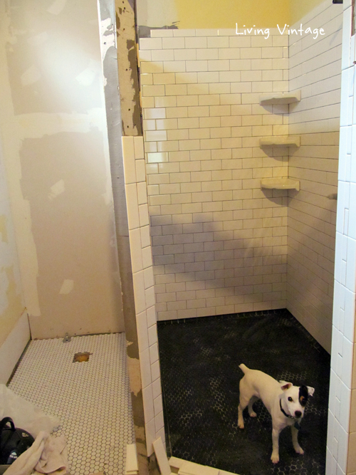 We tiled the shower - Living Vintage