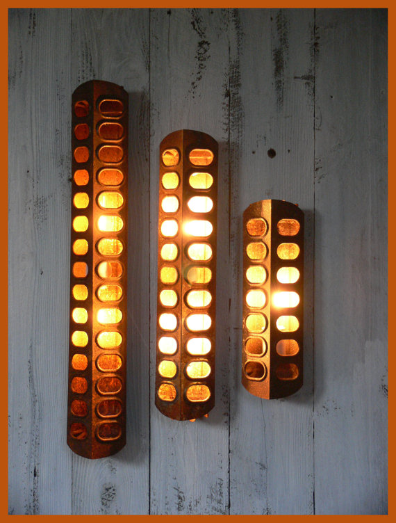 chicken feeder sconces - featured on Living Vintage