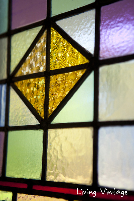 closeup of antique stained glass 2 - Living Vintage