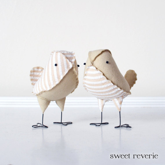 darling wedding cake topper love birds - featured on Living Vintage