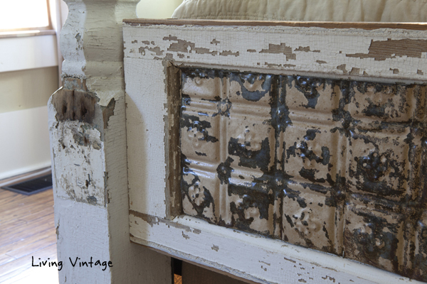 detail of bed's footboard and porch post - Living Vintage