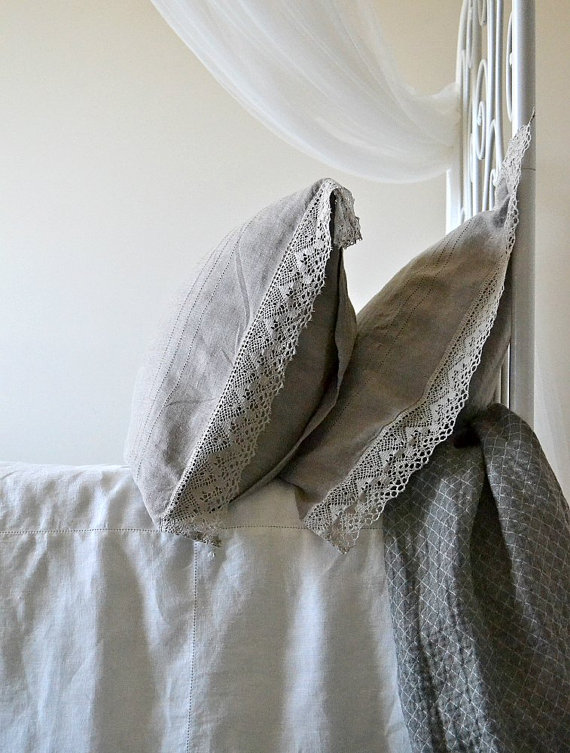 linen pillow cases - featured on Living Vintage