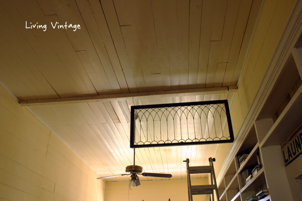 one leaded glass window hung - Living Vintage