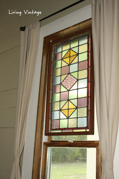 stained glass and new IKEA curtains - Living Vintage