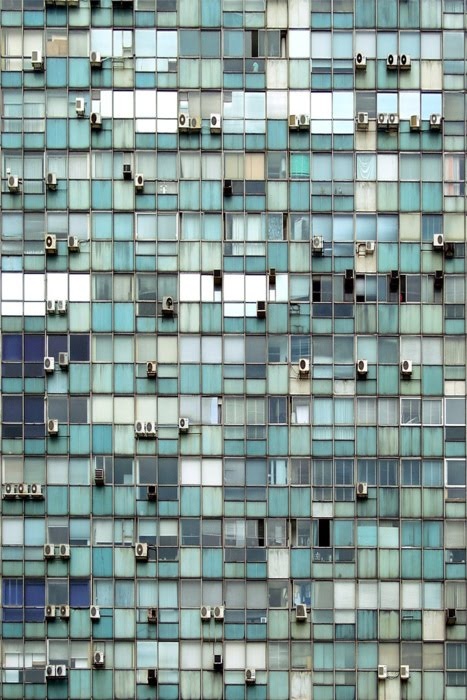 such a pretty mosaic of white and green on a (probably) very ugly building - featured on Friday Favorites - Living Vintage