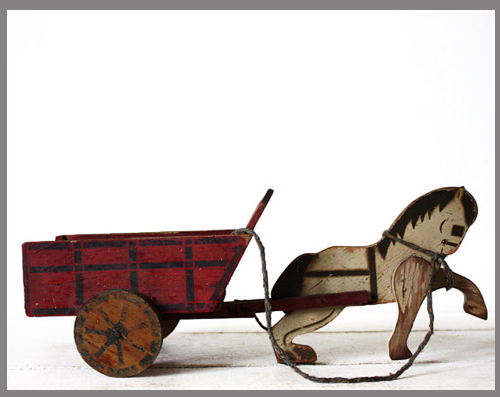 wood toy horse and cart - Etsy Find - featured on Living Vintage