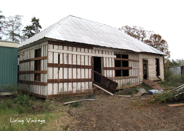 all tin removed from back and sides of house