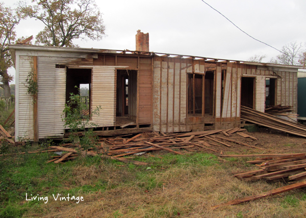 roof gone and removing the ceiling boards