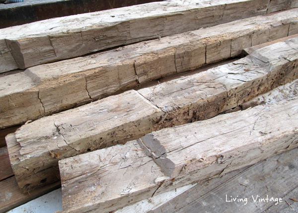some of the hand hewn beams we salvaged