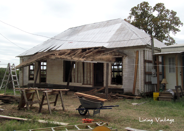 we removed the roof using rope and John's truck