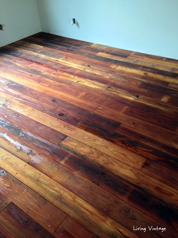 The antique reclaimed flooring we sold has been installed! - Isn't it wonderful?!!!? Living Vintage