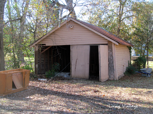 bringing down the old garage - Living Vintage