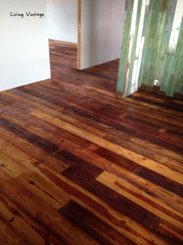 The antique reclaimed flooring we sold has been installed! - Isn't it wonderful?!!!? Living Vintage