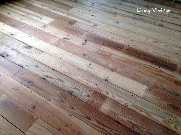 The antique reclaimed flooring we sold has been installed! - Isn't it wonderful?!!!? Living Vintage