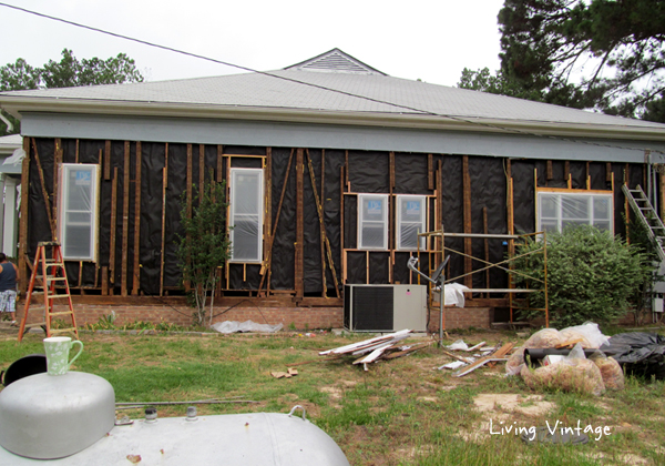 last two sides of the house ready for foam insulation