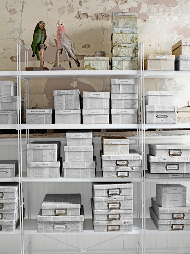 newspaper storage boxes - featured on Living Vintage