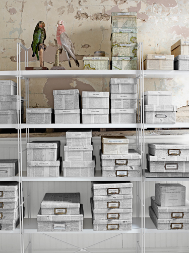 newspaper storage boxes - featured on Living Vintage