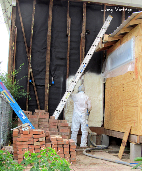 round one on the spray foam insulation