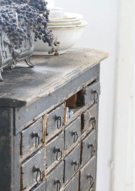 Wonderful French Blue cabinet - featured on Living Vintage's Friday Favorites