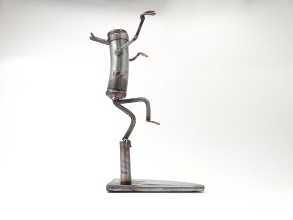 amusing karate kid made with recycled metal - featured on Living Vintage's Friday Favorites. Pop on over to see our other 7 industrial picks for this week!