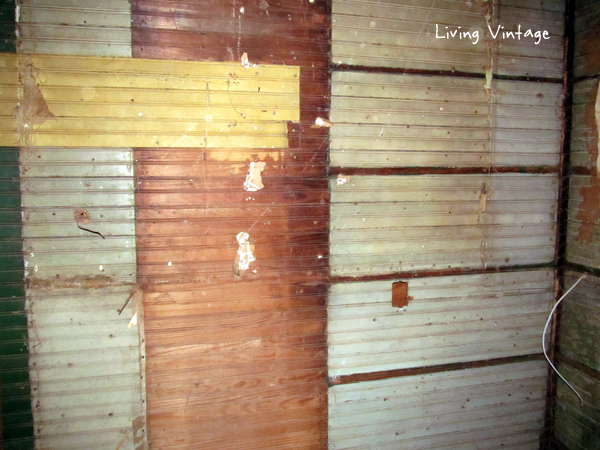 green beadboard discovered in the kitchen - Living Vintage