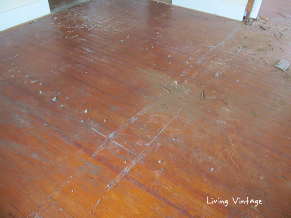 old hardwood floors discovered under the carpet - Living Vintage