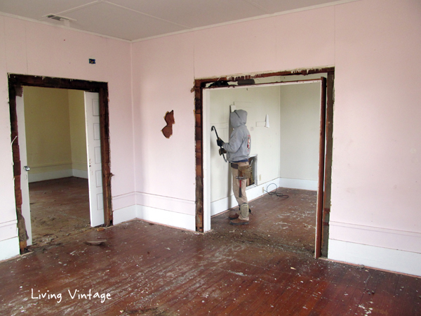 removing the paneling from the inside walls - Living Vintage