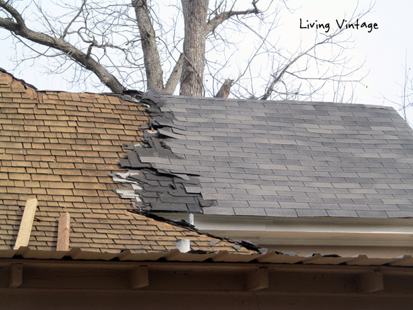 we started removing 5 layers of shingles from the roof - Living Vintage