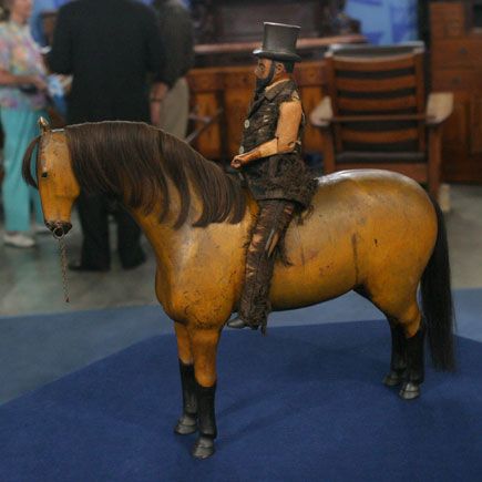 19th century folk art horse and rider - one of 8 picks for this week's Friday Favorites - Living Vintage