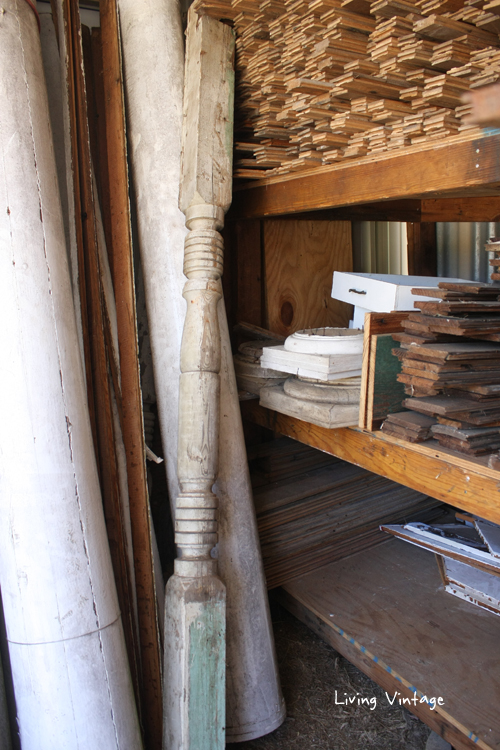a turned porch post discovered inside a wall - Living Vintage