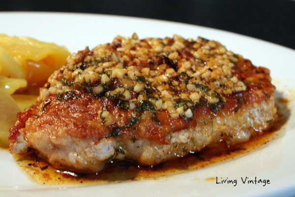 Pork Chops with Browned Garlic Butter Sauce - Living Vintage