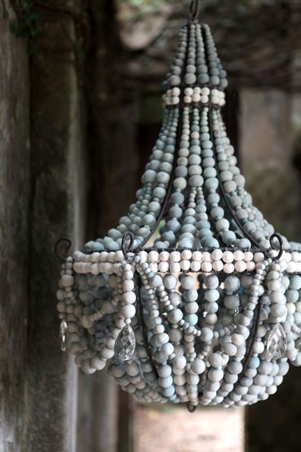 a very feminine, baby blue chandelier - one of 8 picks for this week's Friday Favorites - Living Vintage
