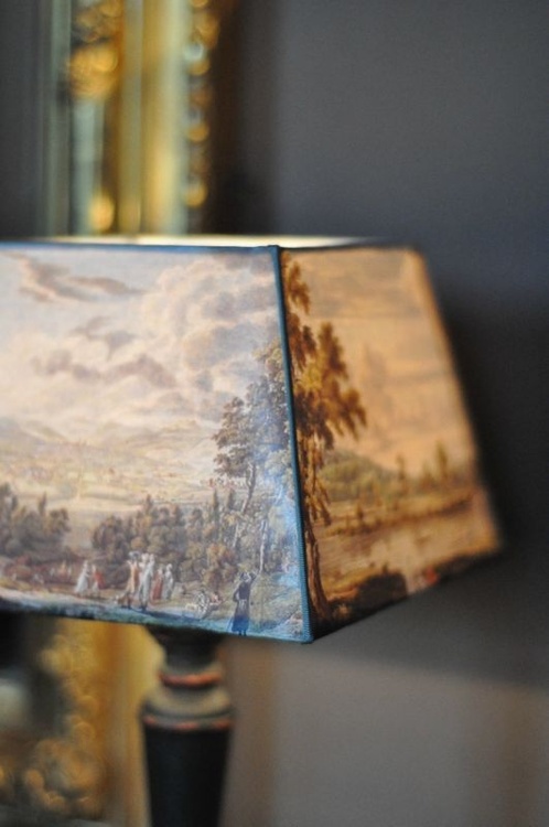 a very pretty scenic lampshade - one of 8 picks for this week's Friday Favorites - Living Vintage