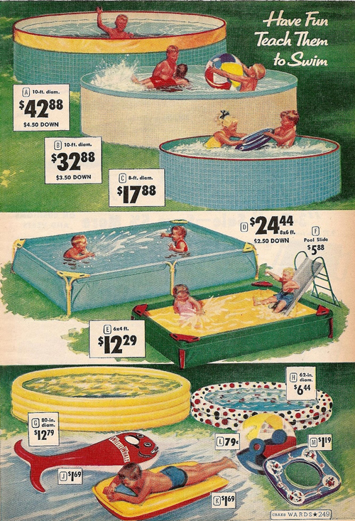 swimming pools from Montgomery Wards 1959 summer catalog - one of 8 picks for this week's Friday Favorites - Living Vintage