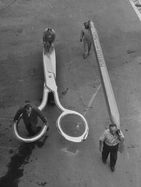 on the set of the "Incredible Shrinking Man"