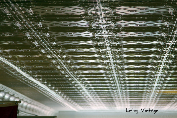 a gorgeous tin ceiling in an antique mall in Jefferson, TX