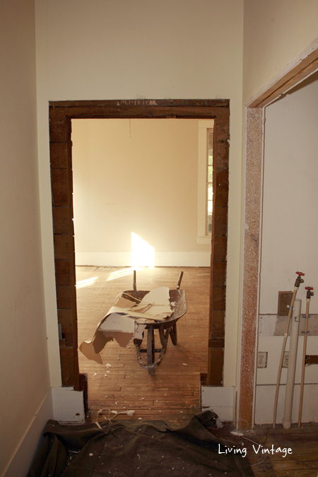 This is the hallway that led to the guest bedroom.  We closed up this doorway.