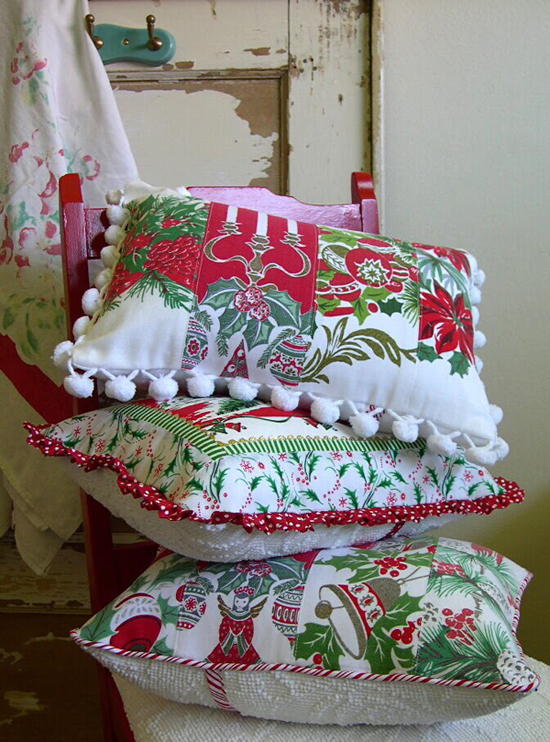 beautiful pillows using vintage fabrics - one of 8 picks for this week's Friday Favorites