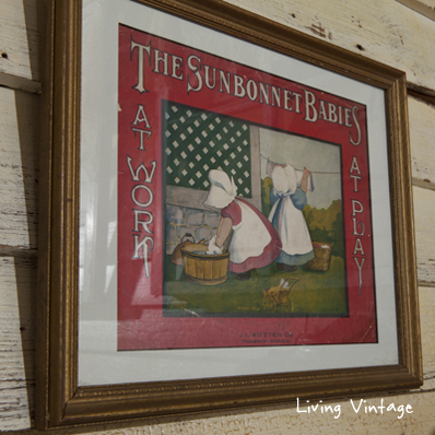 The Sunbonnet Babies at Work -- one of many vintage laundry collectibles shown in this post!