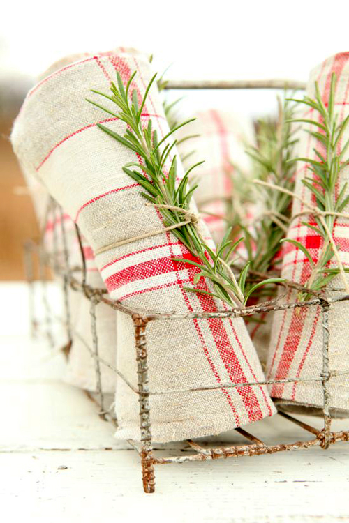 napkins with vintage linens