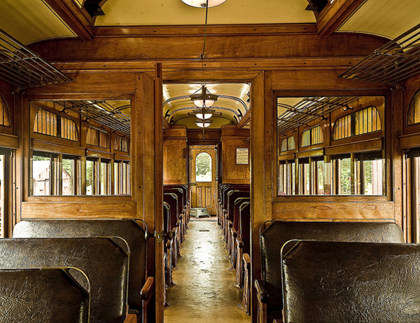 amazing woodwork in an old train car - one of 8 picks for this week's Friday Favorites