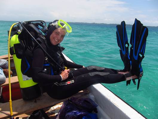 Jennifer in Bahamas for shark story (Nat Geo)